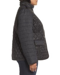 Gallery Plus Size Mixed Media Quilted Jacket