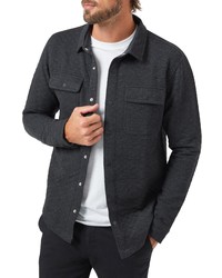Charcoal Quilted Wool Shirt Jacket