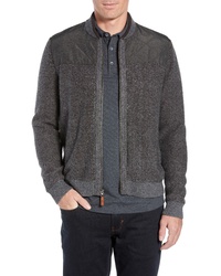 Charcoal Quilted Zip Sweater