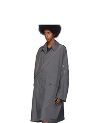 Random Identities Grey Satin Overcoat