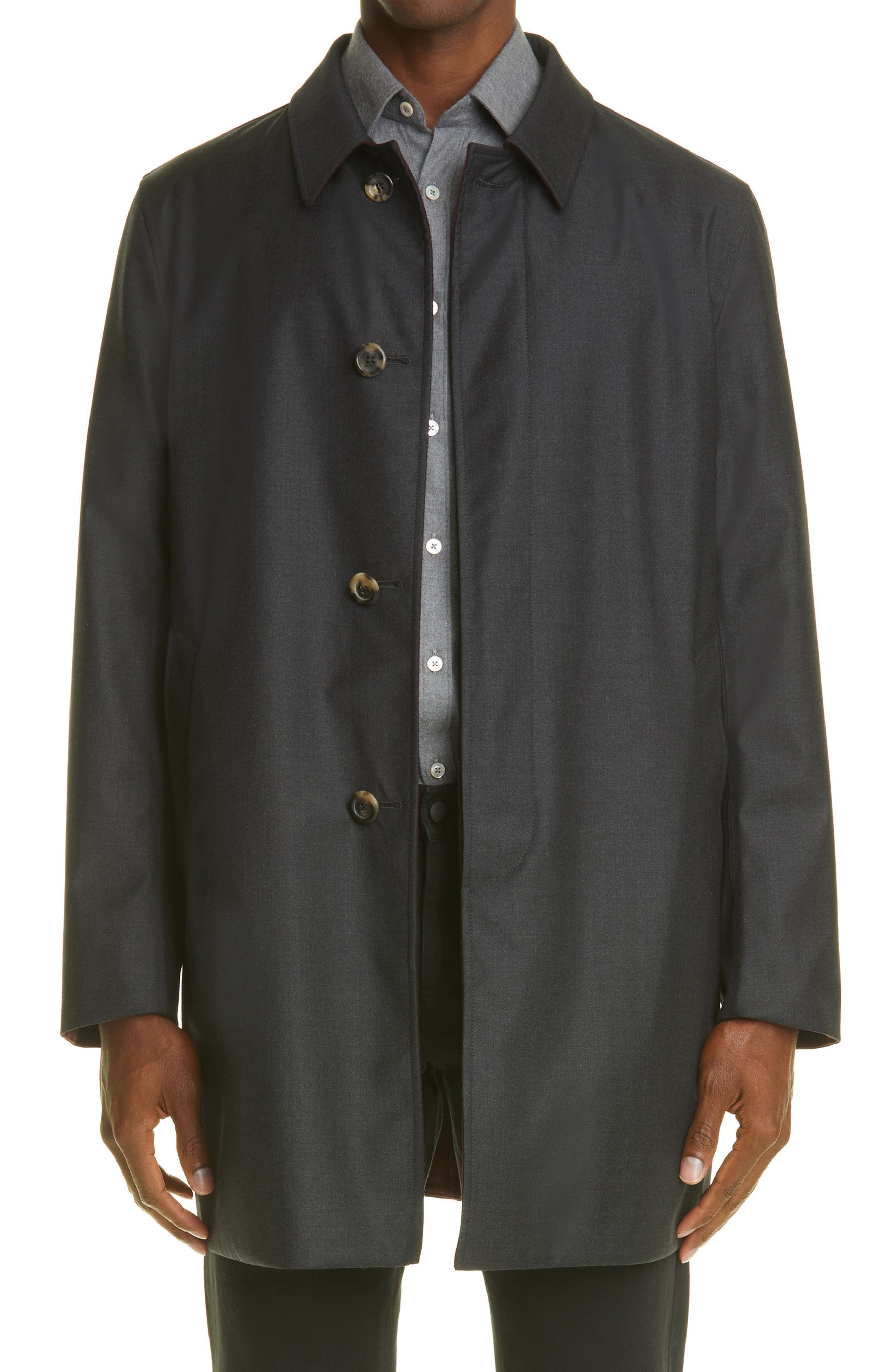 Canali Solid Wool Reversible Rain Coat, $1,097 | Nordstrom | Lookastic
