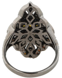 Bochic Multicolor Diamond Shield Ring
