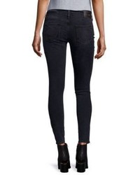 True Religion Casey Low Rise Distressed Super Skinny Jeans