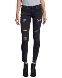 True Religion Casey Low Rise Distressed Super Skinny Jeans