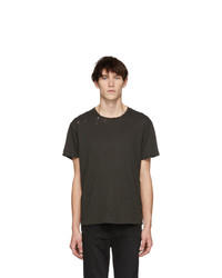 Charcoal Ripped Crew-neck T-shirt