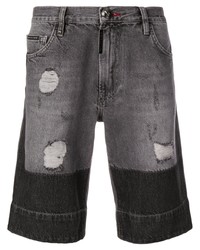 Charcoal Ripped Denim Shorts