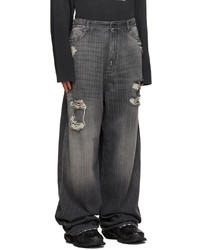 Balenciaga Black Baggy Pinstripe Jeans