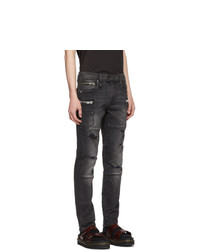 R13 Black Moto Jeans