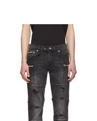 R13 Black Moto Jeans