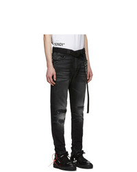 Off-White Black Slim Low Crotch Jeans