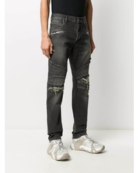 Balmain Distressed Biker Slim Fit Jeans