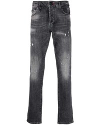 Philipp Plein Distressed Logo Print Jeans