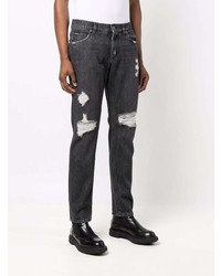 Dolce & Gabbana Distressed Low Rise Straight Leg Jeans