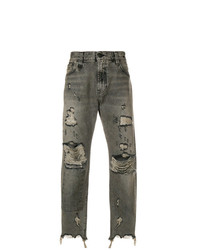 R13 Distressed Patch Jeans