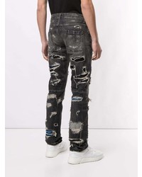 Unravel Project Distressed Patchwork Jeans