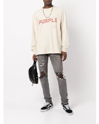 purple brand Faded Distressed Slim Cut Jeans