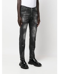 John Richmond Faded Effect Splatter Jeans