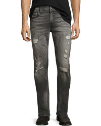 True Religion Geno Distressed Flap Pocket Jeans Gray Misfit