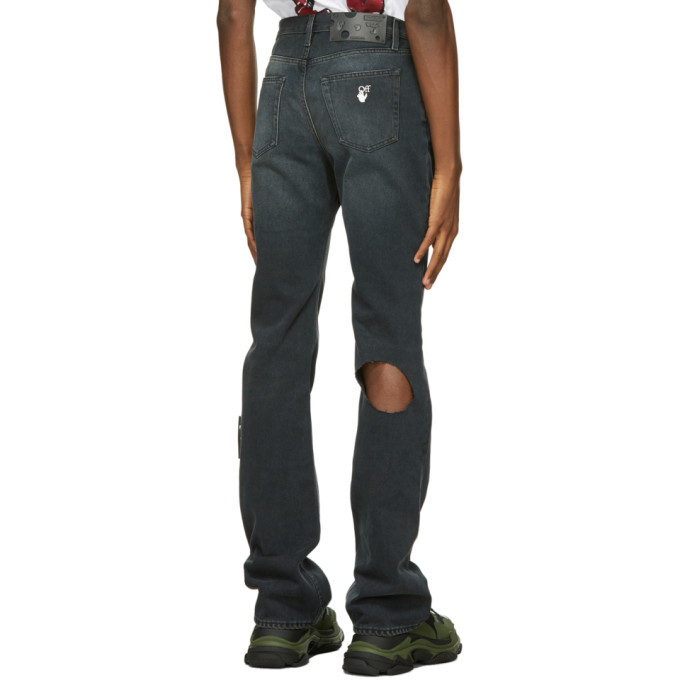 Off-White Grey Slim Stacked Joseph Jeans, $520 | SSENSE | Lookastic