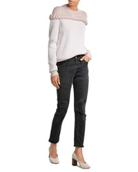 RE/DONE High Rise Jeans With Distressed Detail