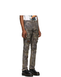 Who Decides War by MRDR BRVDO Purple Rhinestone Text Jeans