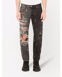 Dolce & Gabbana Ripped Detail Denim Jeans