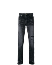 Saint Laurent Ripped Low Waisted Skinny Jeans