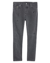 Brunello Cucinelli Ripped Repaired Rigid Jeans In C1482 Medium Grey At Nordstrom