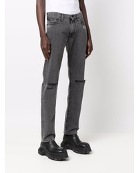 Off-White Ripped Straight Leg Jeans