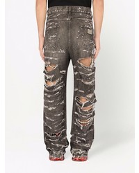 Dolce & Gabbana Ripped Wide Leg Jeans
