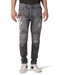 Hudson Jeans The Blinder V2 Skinny Fit Distressed Biker Jeans In Grey Thrasher At Nordstrom