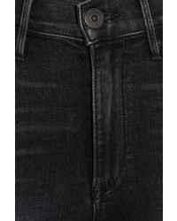 3x1 W4 Shelter Straight Cropped Distressed High Rise Jeans Charcoal