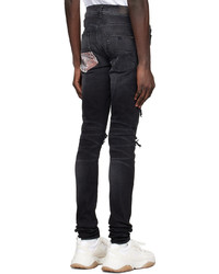 Amiri Black Hibiscus Artpatch Jeans
