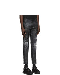 DSQUARED2 Black Icon Wax Skater Jeans
