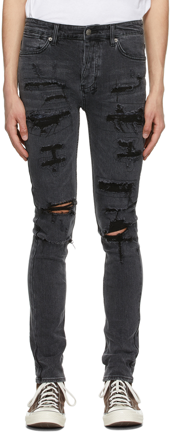 Ksubi Black Ripped Van Winkle Jeans, $260 | SSENSE | Lookastic
