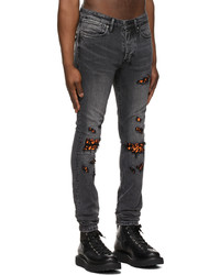 Ksubi Black Van Winkle Angst Fire Patch Jeans