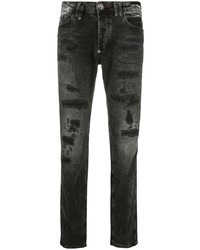 Philipp Plein Crystal Camouflage Straight Cut Jeans