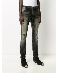 Balmain Distressed Detail Slim Fit Jeans