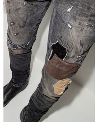 purple brand Distressed Patchwork Skinny Jeans