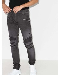 Balmain Distressed Rib Panel Jeans