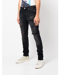 purple brand Distressed Skinny Splatter Jeans