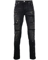 purple brand Distressed Skinny Splatter Jeans