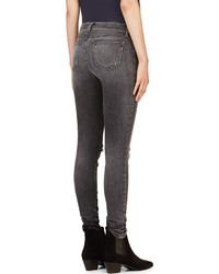 J Brand Grey Distressed Super Skinny Jeans