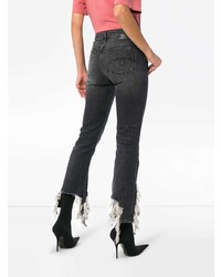 R13 High Waisted Cropped Distressed Jeans