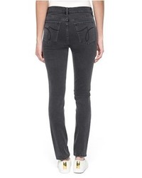 Juicy Couture Mid Rise Grey Embroidered Skinny Jean