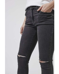 Moto Dark Grey Rip Leigh Jeans