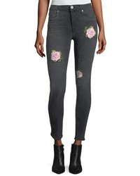Hudson Nico Mid Rise Distressed Skinny Ankle Jeans Dissension