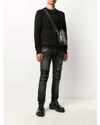 Balmain Ribbed Knees Skinny Jeans