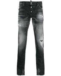 DSQUARED2 Ripped Low Rise Slim Fit Jeans