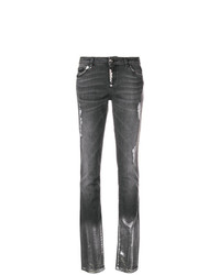 Philipp Plein Ripped Washed Slim Jeans